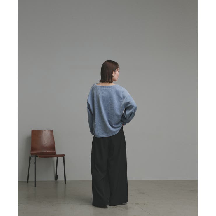 ラメモールボートネックプルオーバー ナロースカートセットアップ | ad thie | 詳細画像42 