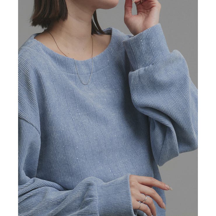 ラメモールボートネックプルオーバー ナロースカートセットアップ | ad thie | 詳細画像45 