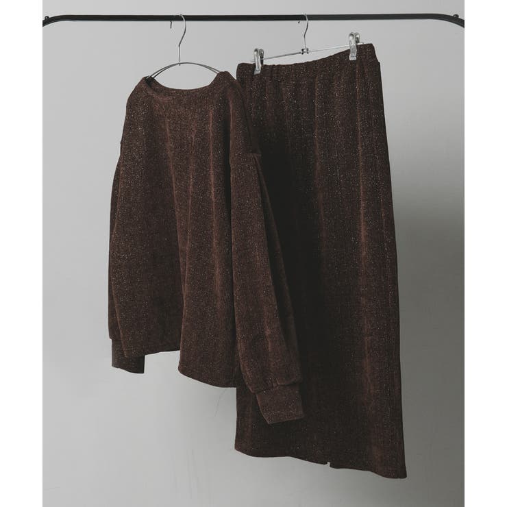 ラメモールボートネックプルオーバー ナロースカートセットアップ | ad thie | 詳細画像46 