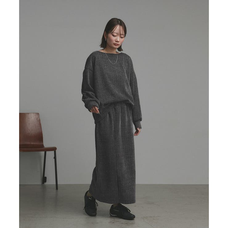 ラメモールボートネックプルオーバー ナロースカートセットアップ | ad thie | 詳細画像5 