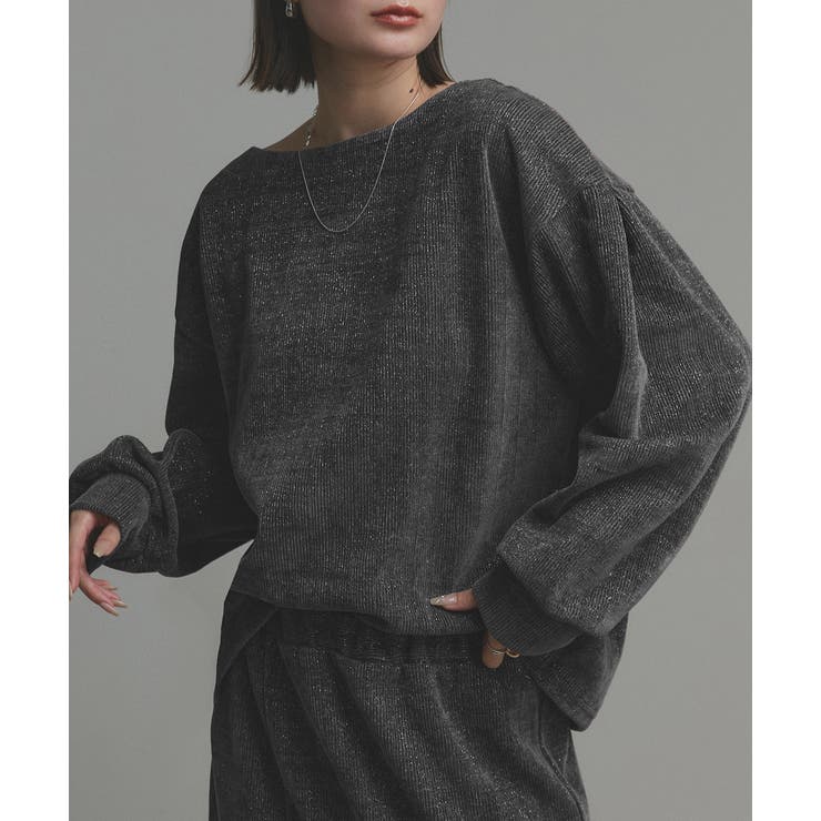 ラメモールボートネックプルオーバー ナロースカートセットアップ | ad thie | 詳細画像9 