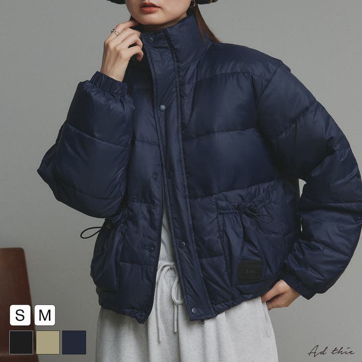 【2025AW新作】レザーパッチ中綿ダウンブルゾン | ad thie | 詳細画像1 