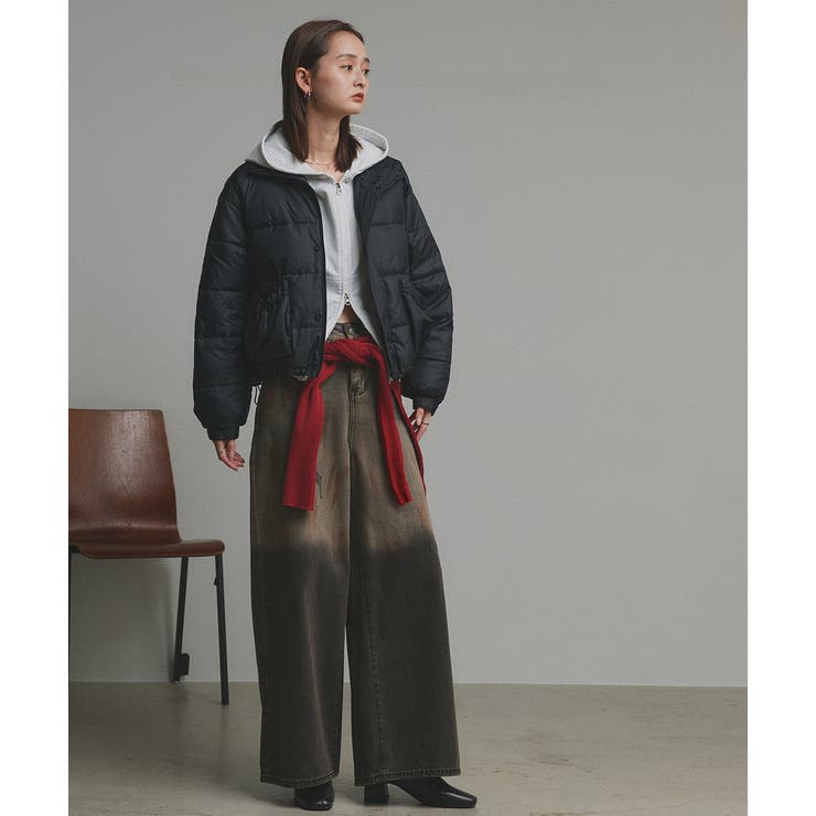 【2025AW新作】レザーパッチ中綿ダウンブルゾン | ad thie | 詳細画像18 