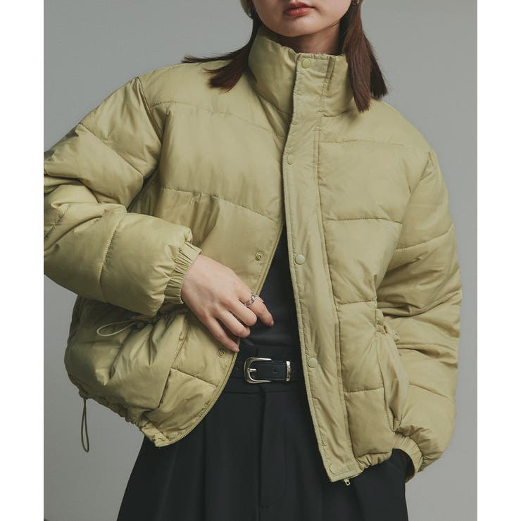 ライトグリーン | 【2025AW新作】レザーパッチ中綿ダウンブルゾン | ad thie