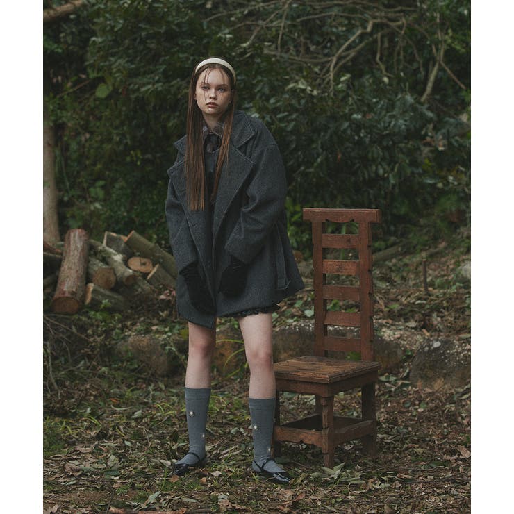 スタンドカラーシャギーミドルコート | ad thie | 詳細画像2 