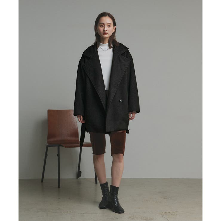 スタンドカラーシャギーミドルコート | ad thie | 詳細画像20 