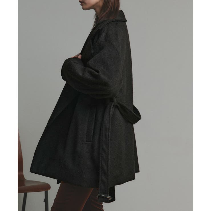 スタンドカラーシャギーミドルコート | ad thie | 詳細画像23 
