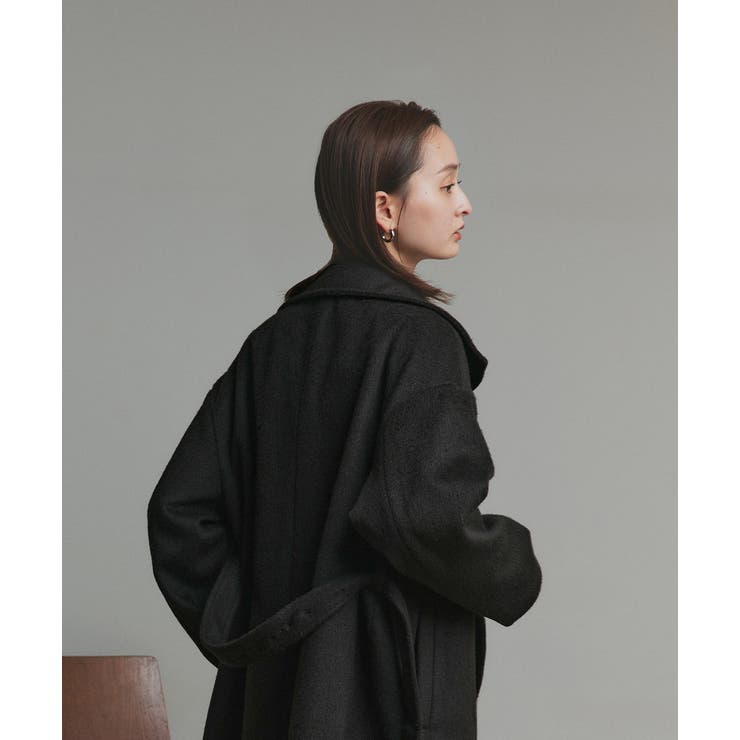 2025AW新作】スタンドカラーシャギーミドルコート[品番：ADEW0005065