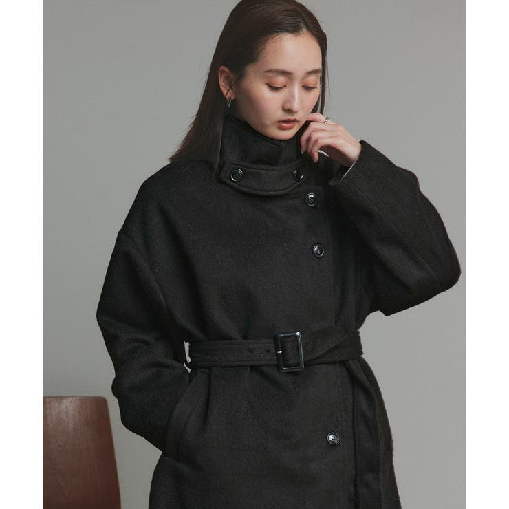 スタンドカラーシャギーミドルコート | ad thie | 詳細画像27 