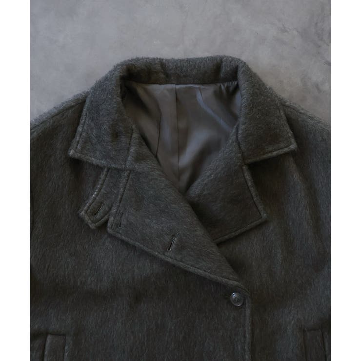 スタンドカラーシャギーミドルコート | ad thie | 詳細画像32 