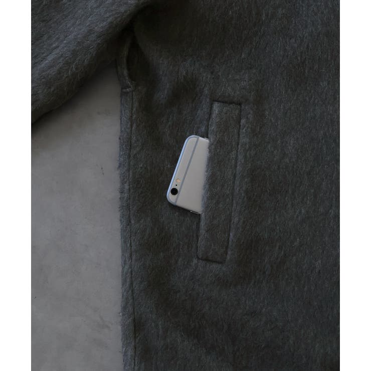 スタンドカラーシャギーミドルコート | ad thie | 詳細画像34 