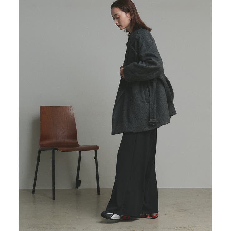 スタンドカラーシャギーミドルコート | ad thie | 詳細画像8 