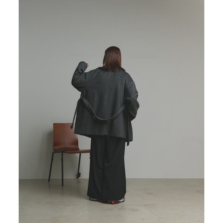 スタンドカラーシャギーミドルコート | ad thie | 詳細画像9 