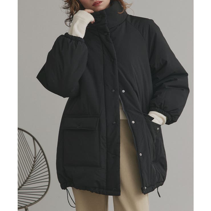 ブラック | 【2025AW新作】ラグランパデットミドルブルゾン | ad thie