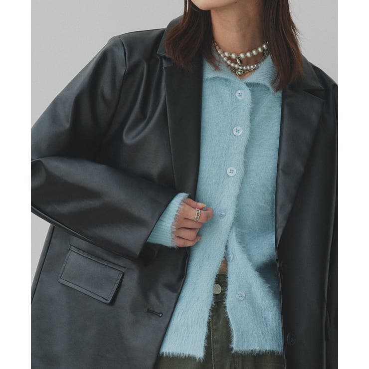 【2025AW新作】レザーライクテーラードジャケット | ad thie | 詳細画像10 