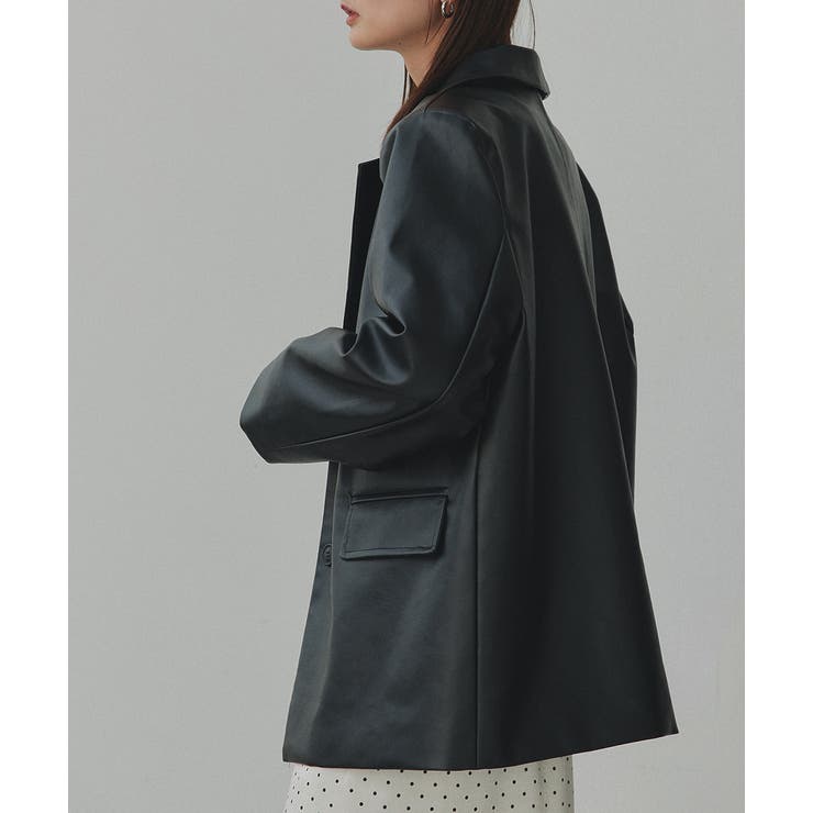 【2025AW新作】レザーライクテーラードジャケット | ad thie | 詳細画像19 