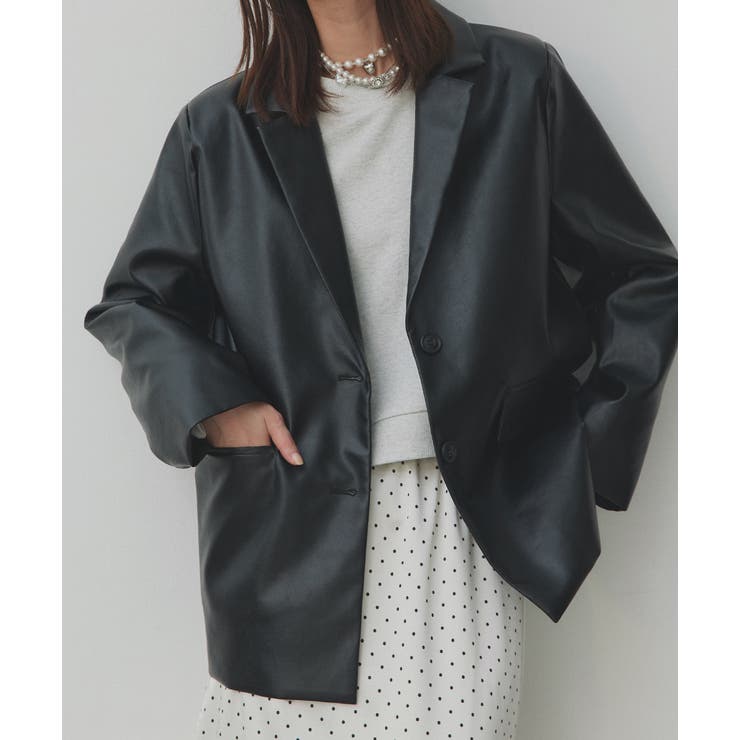 【2025AW新作】レザーライクテーラードジャケット | ad thie | 詳細画像21 