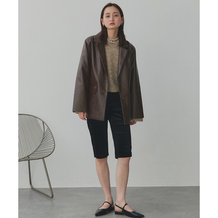 【2025AW新作】レザーライクテーラードジャケット | ad thie | 詳細画像25 