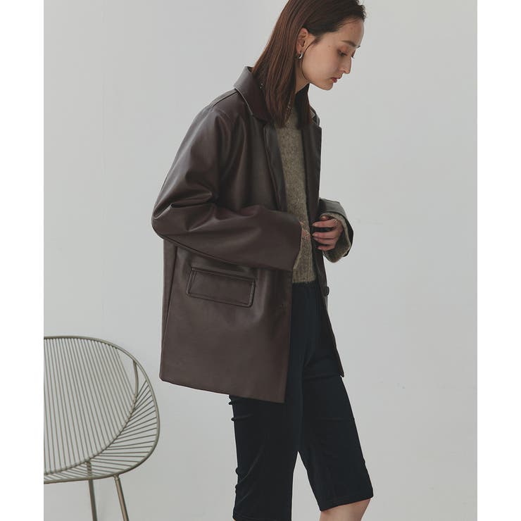 【2025AW新作】レザーライクテーラードジャケット | ad thie | 詳細画像28 