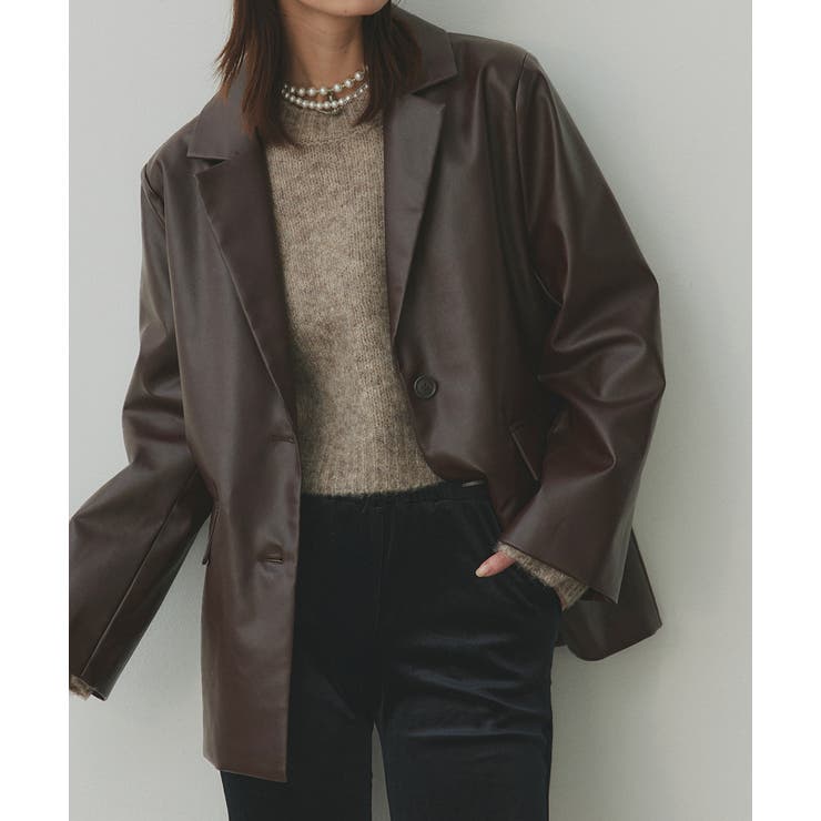 【2025AW新作】レザーライクテーラードジャケット | ad thie | 詳細画像29 