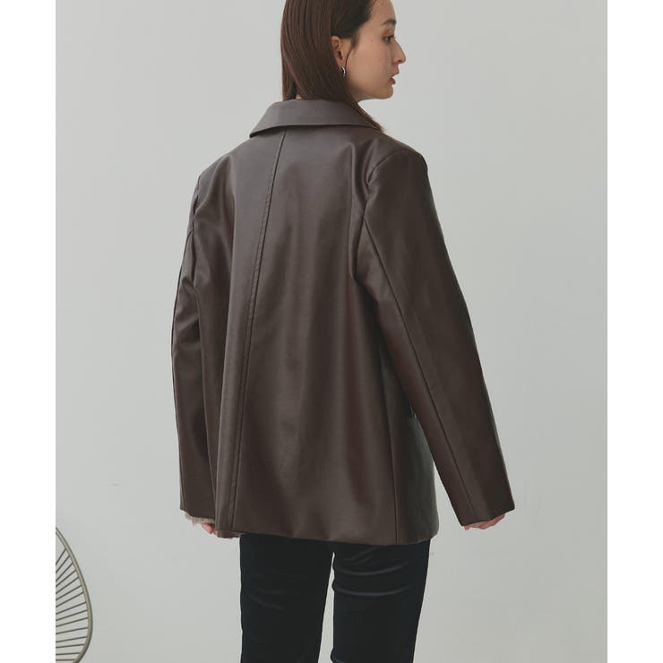 【2025AW新作】レザーライクテーラードジャケット | ad thie | 詳細画像31 