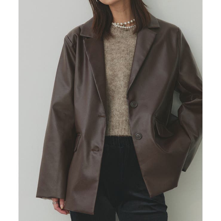 【2025AW新作】レザーライクテーラードジャケット | ad thie | 詳細画像32 