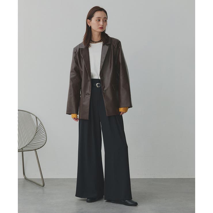 【2025AW新作】レザーライクテーラードジャケット | ad thie | 詳細画像34 