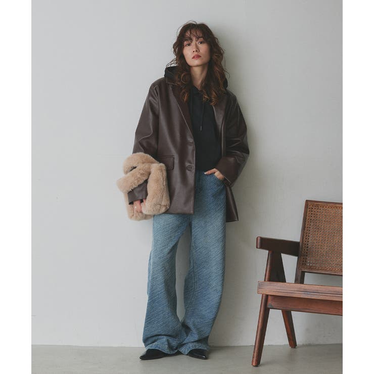 【2025AW新作】レザーライクテーラードジャケット | ad thie | 詳細画像38 