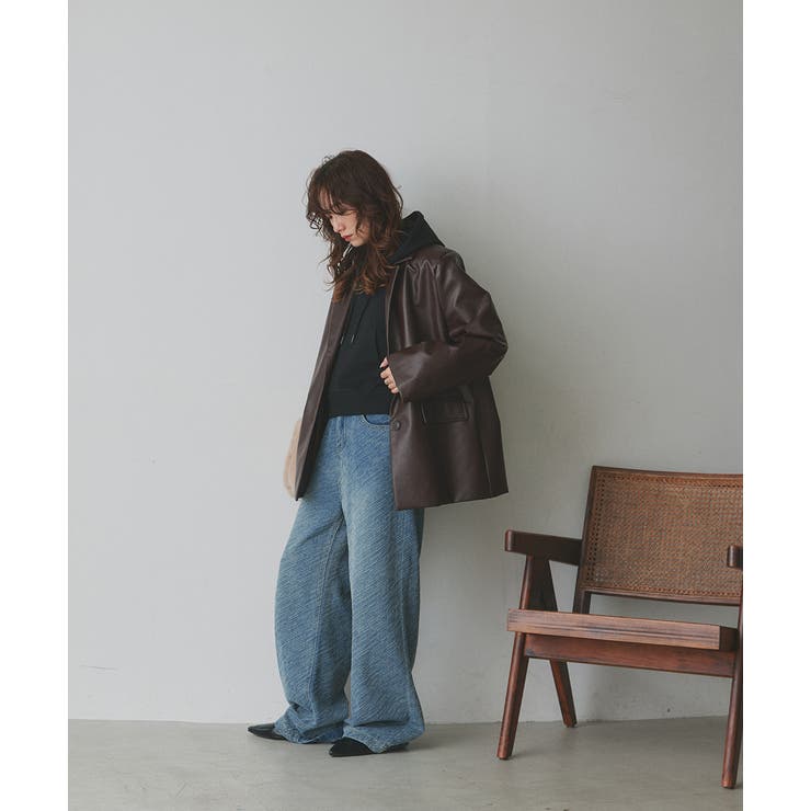 【2025AW新作】レザーライクテーラードジャケット | ad thie | 詳細画像39 