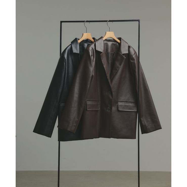 【2025AW新作】レザーライクテーラードジャケット | ad thie | 詳細画像41 