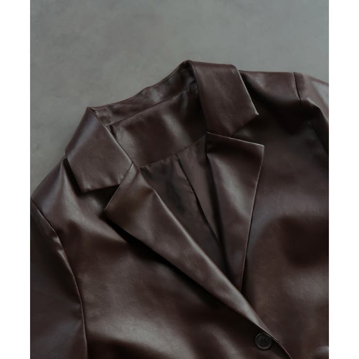 【2025AW新作】レザーライクテーラードジャケット | ad thie | 詳細画像42 