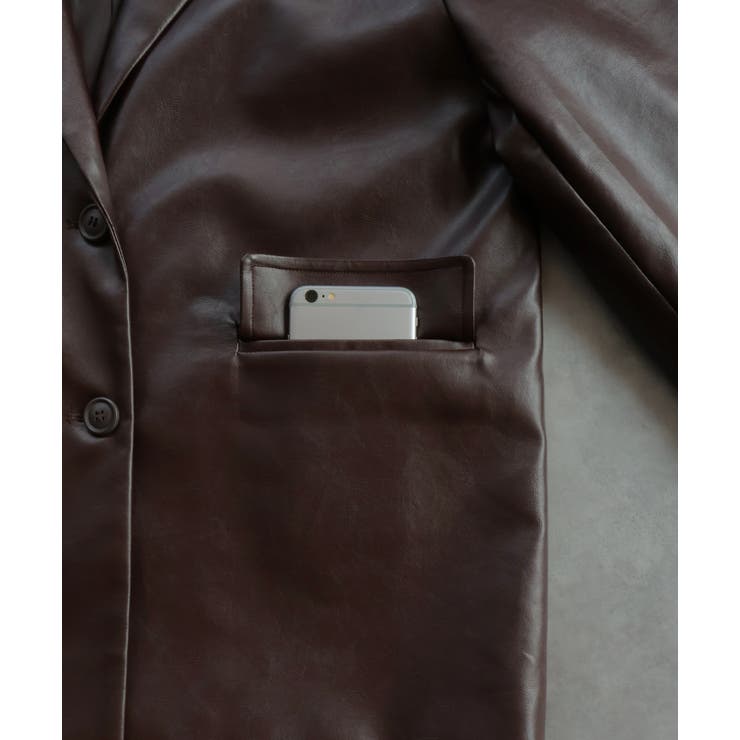 【2025AW新作】レザーライクテーラードジャケット | ad thie | 詳細画像43 