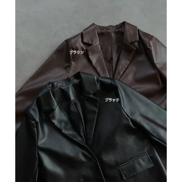 【2025AW新作】レザーライクテーラードジャケット | ad thie | 詳細画像46 
