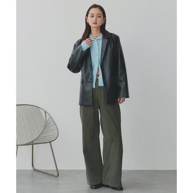【2025AW新作】レザーライクテーラードジャケット | ad thie | 詳細画像7 