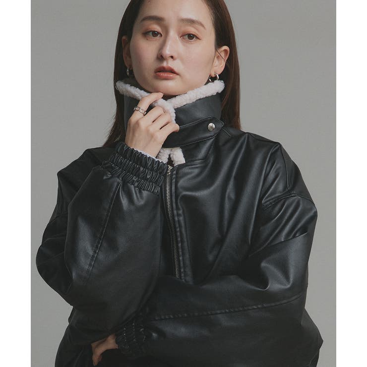 ブラック | 【2025AW新作】ヴィンテージライクボアブルゾン | ad thie