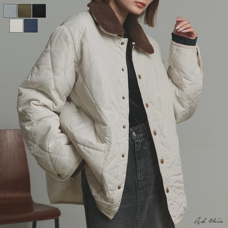 【2025AW新作】バイカラーパデットキルトブルゾン | ad thie | 詳細画像1 