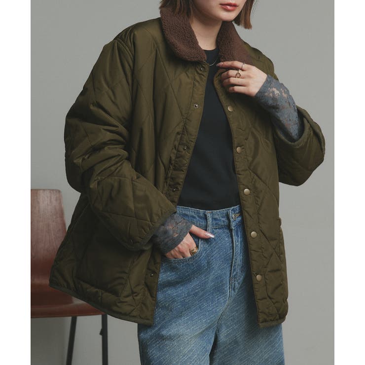 【2025AW新作】バイカラーパデットキルトブルゾン | ad thie | 詳細画像24 