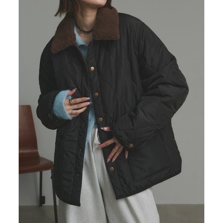 【2025AW新作】バイカラーパデットキルトブルゾン | ad thie | 詳細画像6 