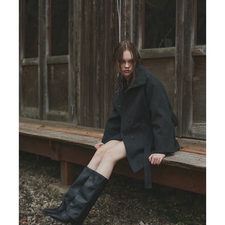 スタンドカラーミドルコート | ad thie | 詳細画像12 