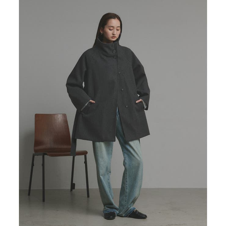 スタンドカラーミドルコート | ad thie | 詳細画像14 