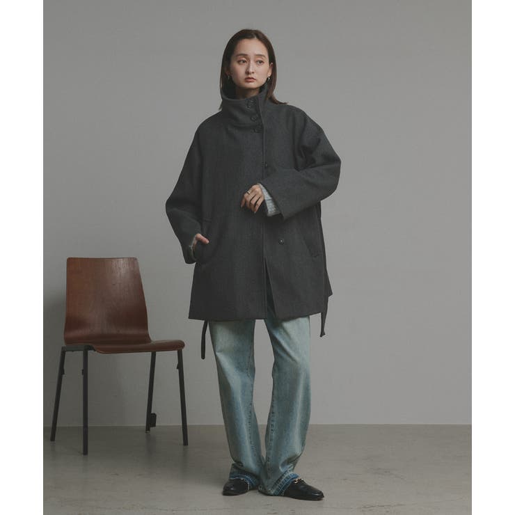 スタンドカラーミドルコート | ad thie | 詳細画像15 
