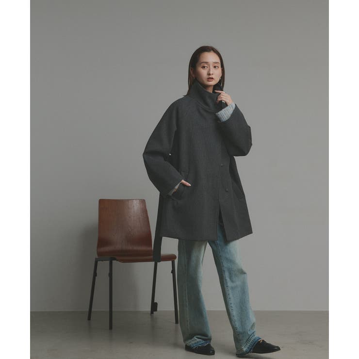 スタンドカラーミドルコート | ad thie | 詳細画像16 
