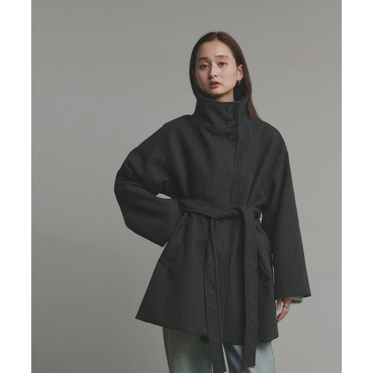 スタンドカラーミドルコート | ad thie | 詳細画像22 