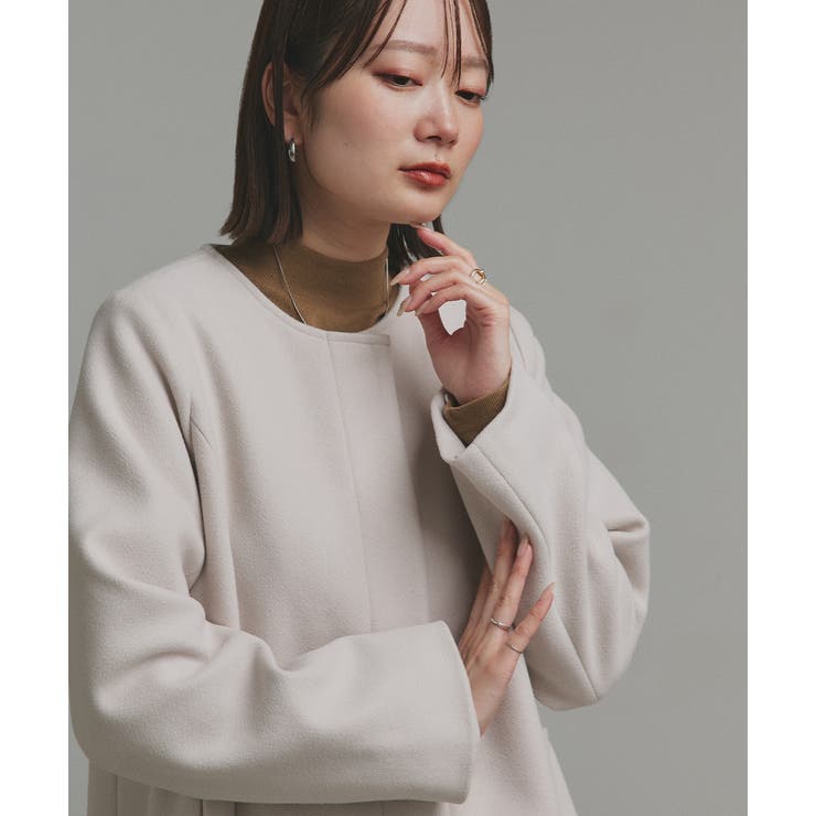 ファーカラー2WAYミドルコート | ad thie | 詳細画像16 