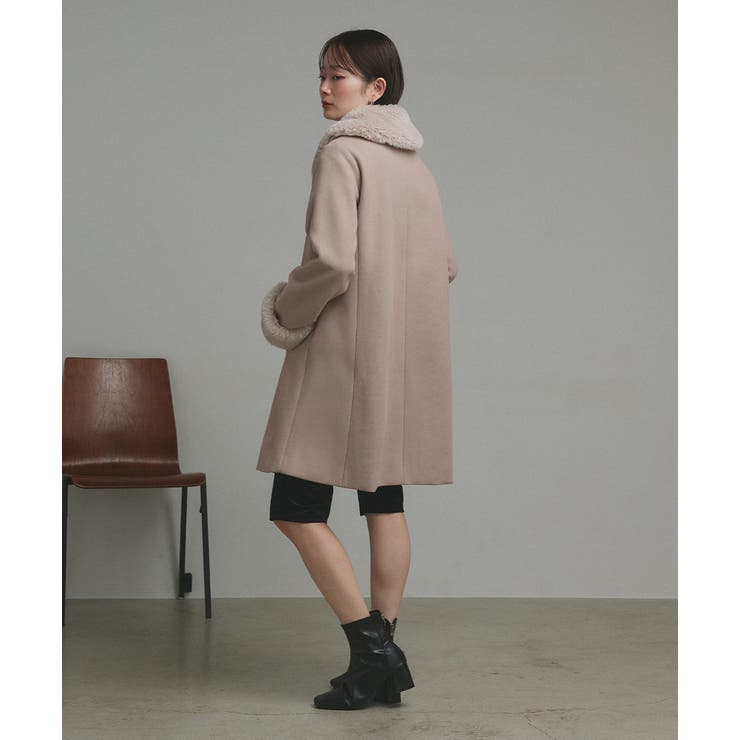 ファーカラー2WAYミドルコート | ad thie | 詳細画像32 