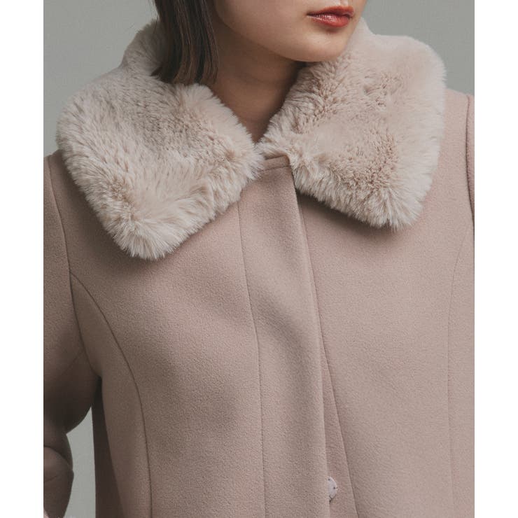 ファーカラー2WAYミドルコート | ad thie | 詳細画像36 