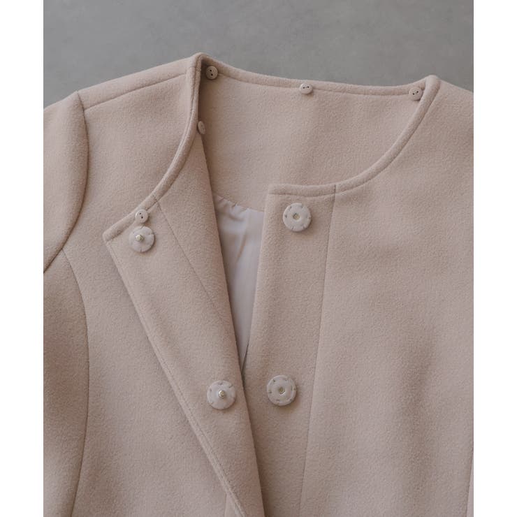 ファーカラー2WAYミドルコート | ad thie | 詳細画像40 