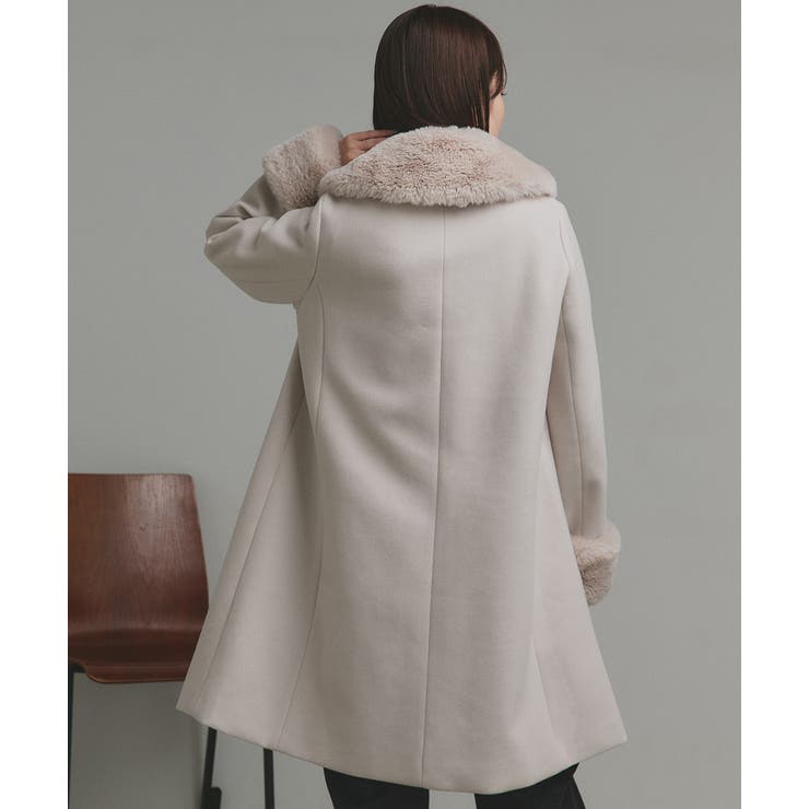 ファーカラー2WAYミドルコート | ad thie | 詳細画像8 