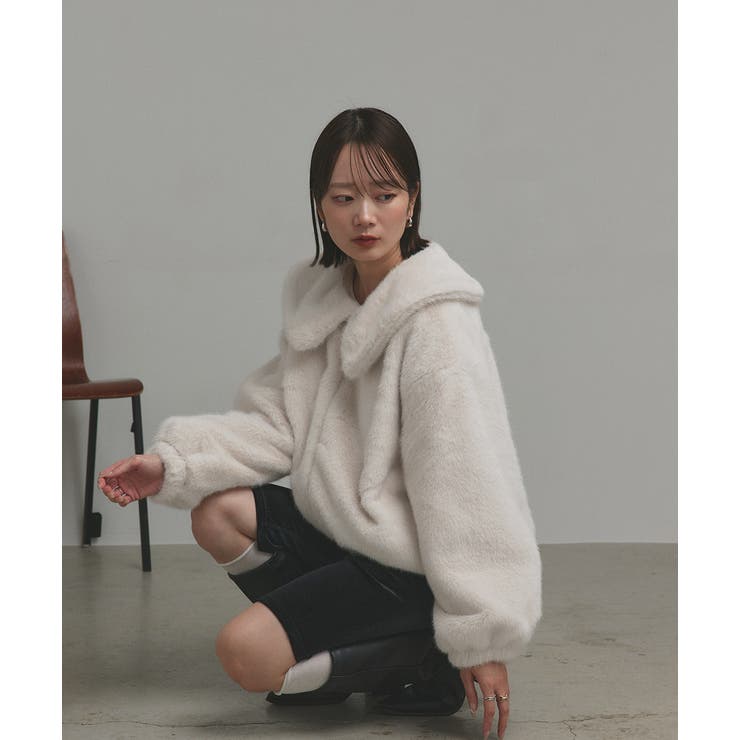 【2025AW新作】ラビットファー調ショートブルゾン | ad thie | 詳細画像10 