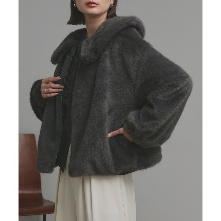 【2025AW新作】ラビットファー調ショートブルゾン | ad thie | 詳細画像15 